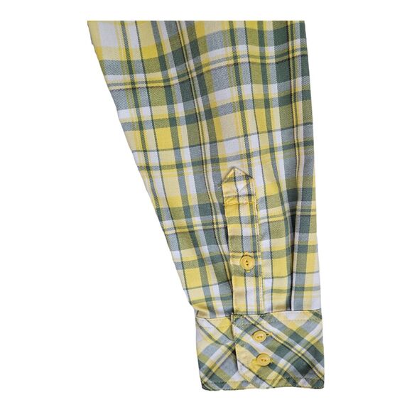 THE NORTH FACE Women's M Shirt Dandelion Yellow Plaid Button Up Zip Pocket 38" - Picture 8 of 12